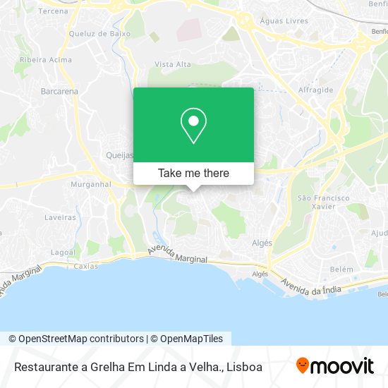 Restaurante a Grelha Em Linda a Velha. mapa