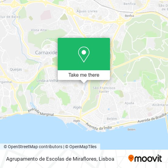 Agrupamento de Escolas de Miraflores map