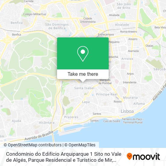 Condomínio do Edifício Arquiparque 1 Sito no Vale de Algés, Parque Residencial e Turístico de Mir map