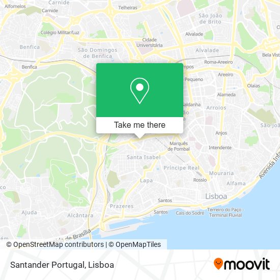 Santander Portugal map