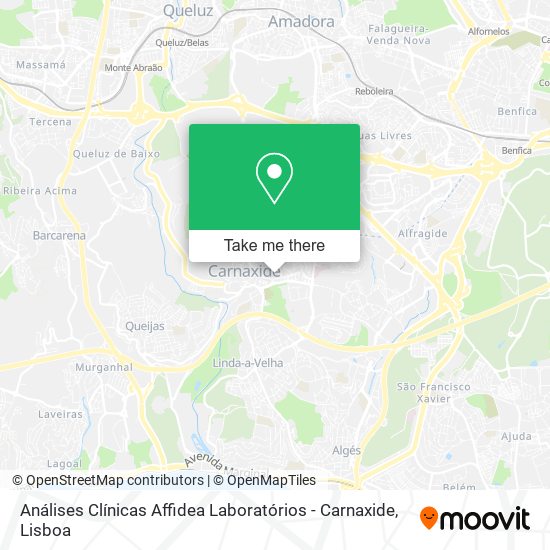 Análises Clínicas Affidea Laboratórios - Carnaxide mapa