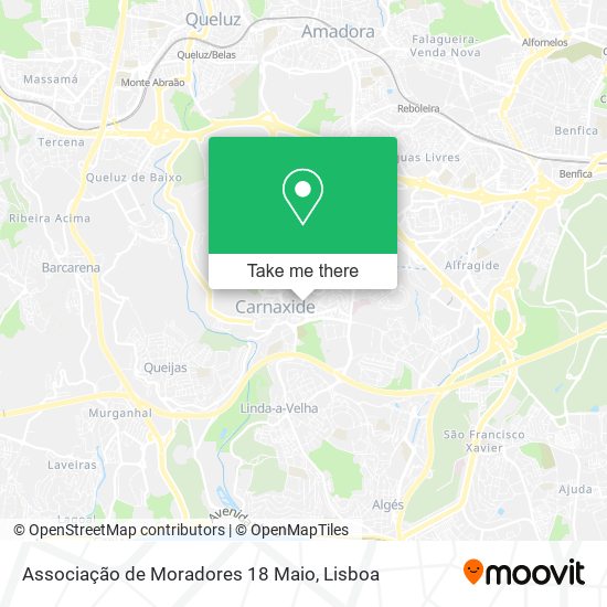 Associação de Moradores 18 Maio mapa