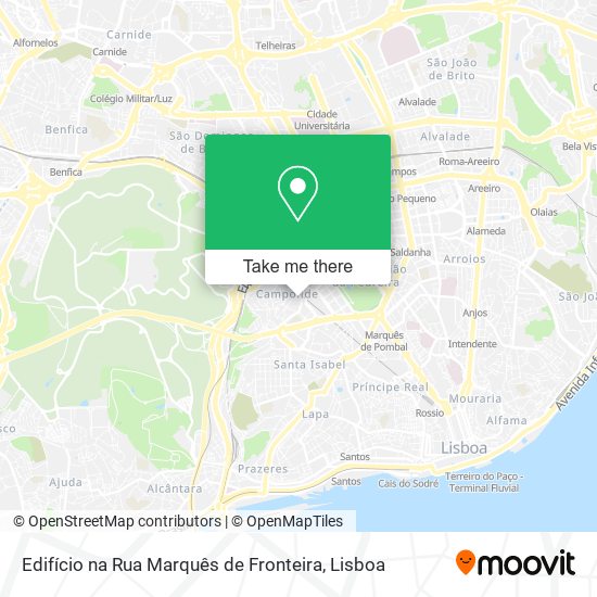 Edifício na Rua Marquês de Fronteira mapa