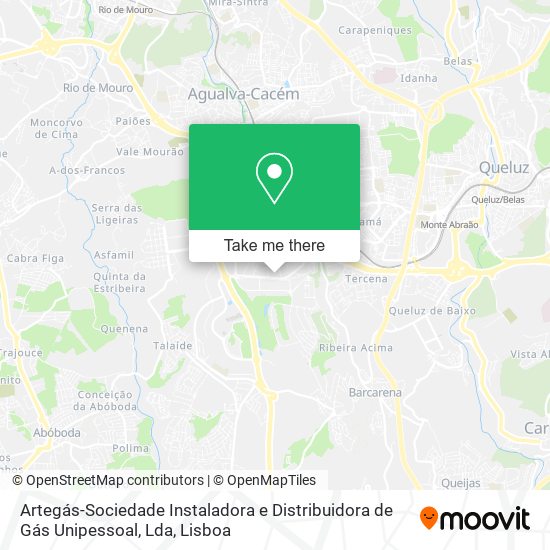 Artegás-Sociedade Instaladora e Distribuidora de Gás Unipessoal, Lda mapa