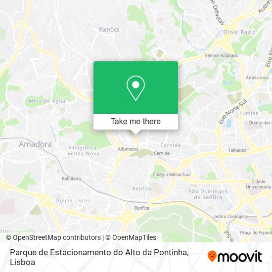 Parque de Estacionamento do Alto da Pontinha mapa