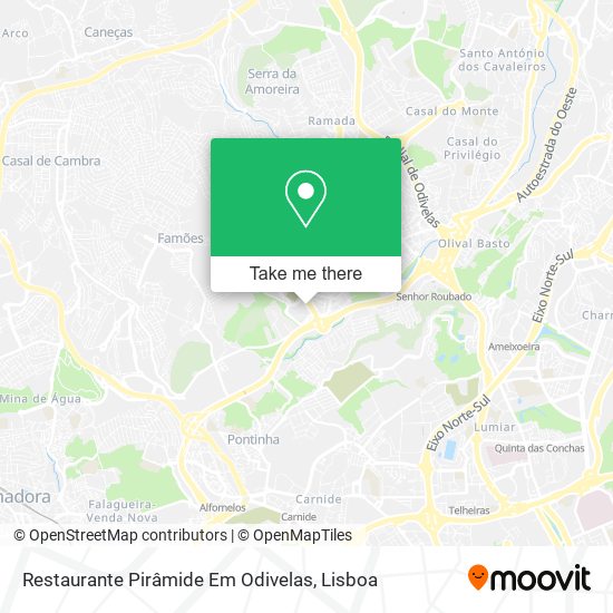 Restaurante Pirâmide Em Odivelas mapa