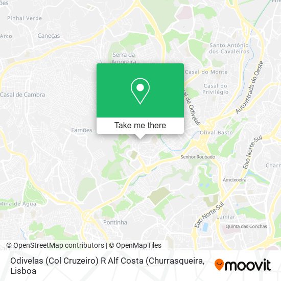 Odivelas (Col Cruzeiro) R Alf Costa (Churrasqueira mapa