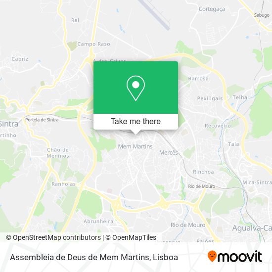 Assembleia de Deus de Mem Martins mapa