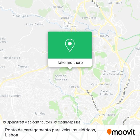 Ponto de carregamento para veículos elétricos map