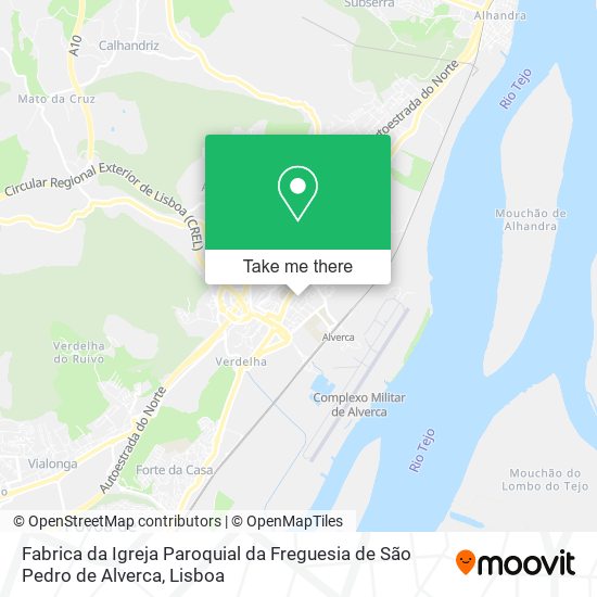 Fabrica da Igreja Paroquial da Freguesia de São Pedro de Alverca mapa