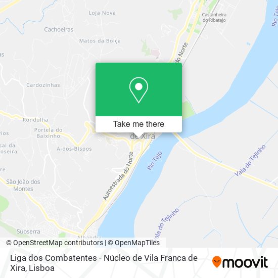 Liga dos Combatentes - Núcleo de Vila Franca de Xira map