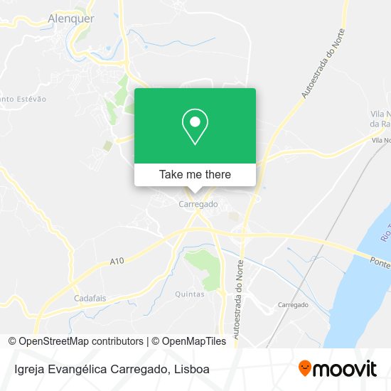 Igreja Evangélica Carregado mapa