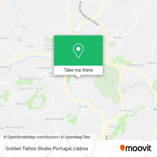 Golden Tattoo Studio Portugal map