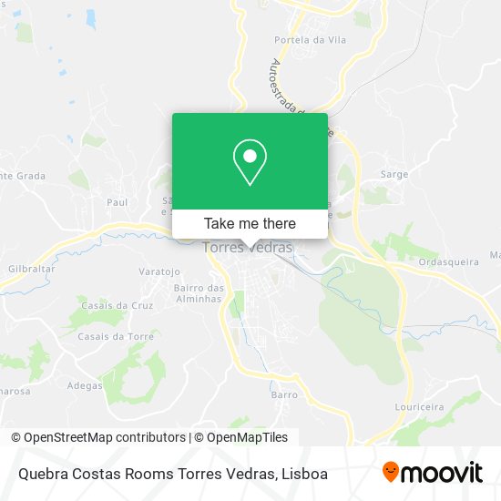 Quebra Costas Rooms Torres Vedras mapa