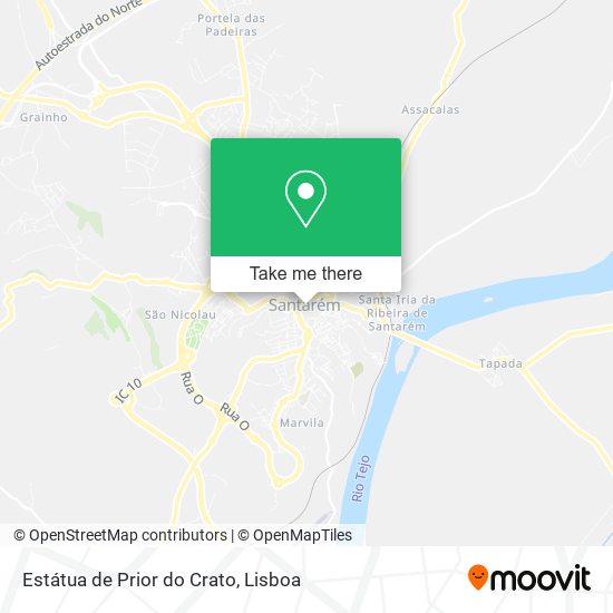 Estátua de Prior do Crato mapa