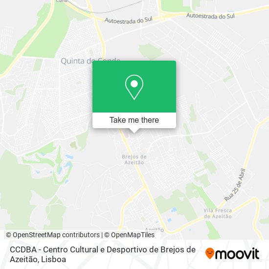 CCDBA - Centro Cultural e Desportivo de Brejos de Azeitão map
