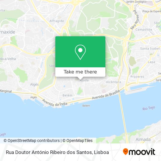 Rua Doutor António Ribeiro dos Santos mapa