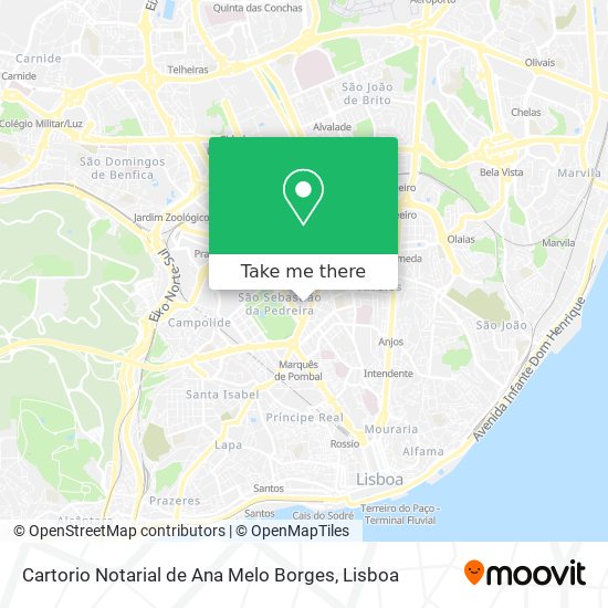 Cartorio Notarial de Ana Melo Borges mapa