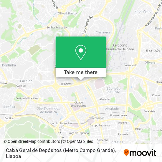 Caixa Geral de Depósitos (Metro Campo Grande) map