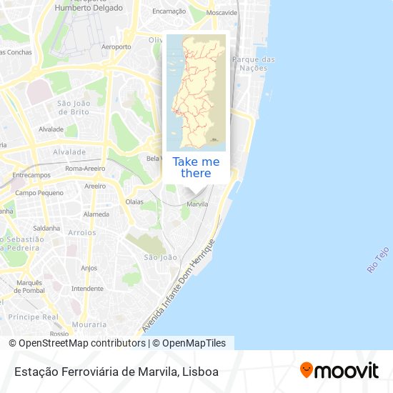 Estação Ferroviária de Marvila map