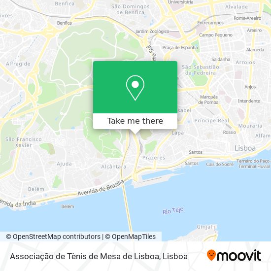 Associação de Tènis de Mesa de Lisboa map