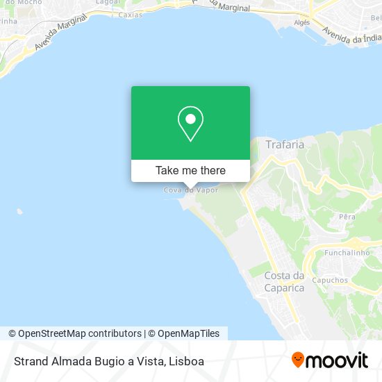 Strand Almada Bugio a Vista mapa