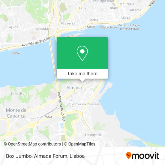 Box Jumbo, Almada Forum map