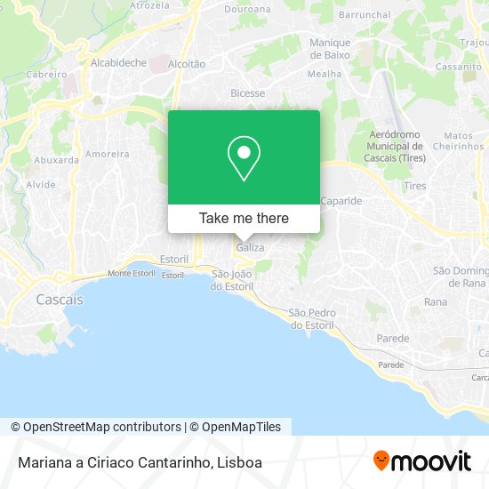 Mariana a Ciriaco Cantarinho mapa