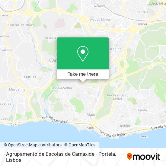 Agrupamento de Escolas de Carnaxide - Portela map