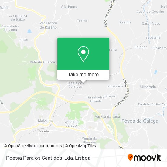 Poesia Para os Sentidos, Lda map