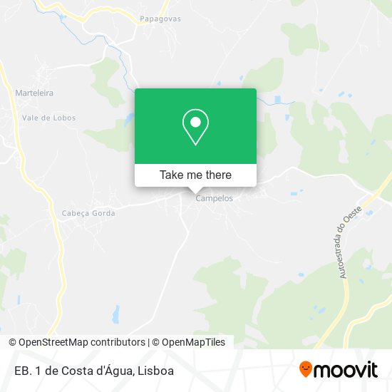 EB. 1 de Costa d'Água map