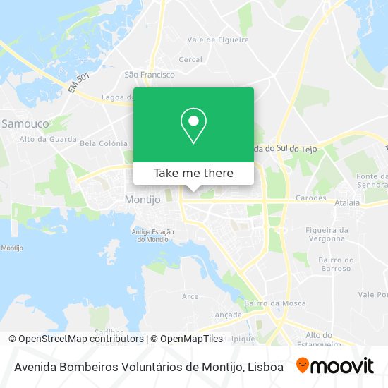 Avenida Bombeiros Voluntários de Montijo mapa