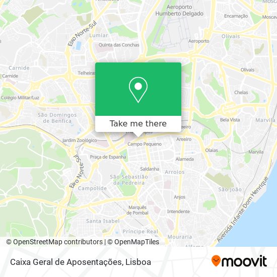 Caixa Geral de Aposentações mapa