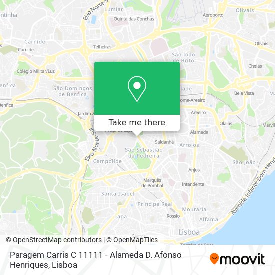 Paragem Carris C 11111 -  Alameda D. Afonso Henriques mapa