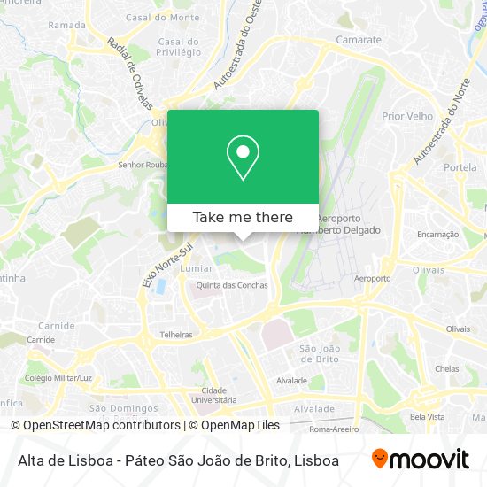 Alta de Lisboa - Páteo São João de Brito mapa