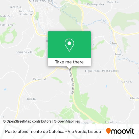 Posto atendimento de Catefica - Via Verde map