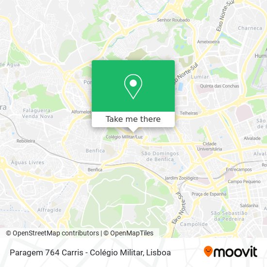 Paragem 764 Carris - Colégio Militar mapa