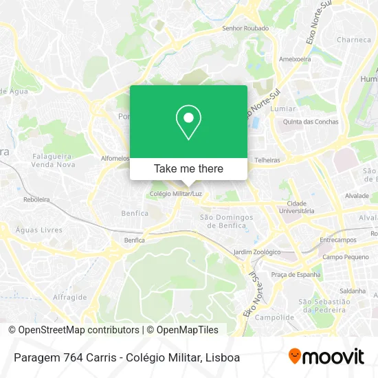 Paragem 764 Carris - Colégio Militar mapa