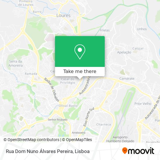 Rua Dom Nuno Álvares Pereira map