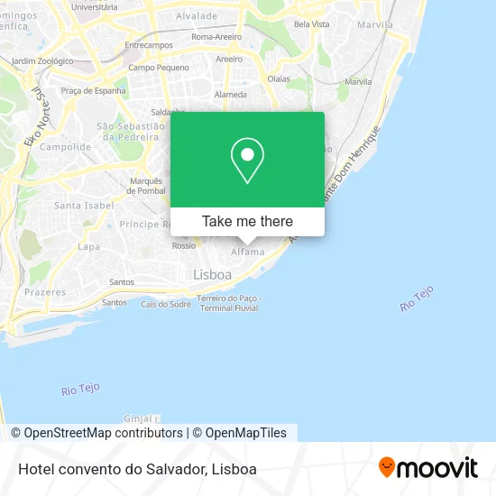Hotel convento do Salvador map