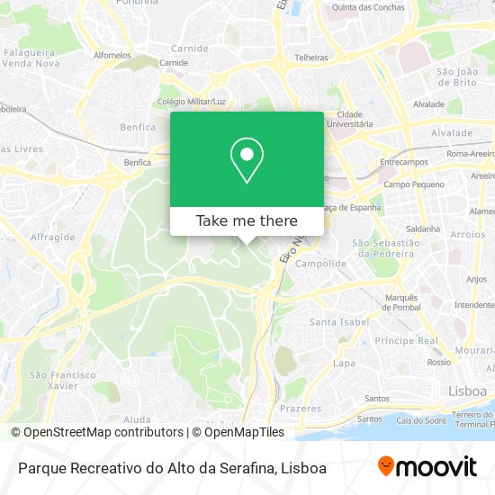 Parque Recreativo do Alto da Serafina mapa