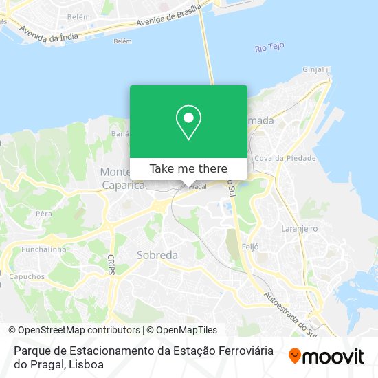 Parque de Estacionamento da Estação Ferroviária do Pragal map