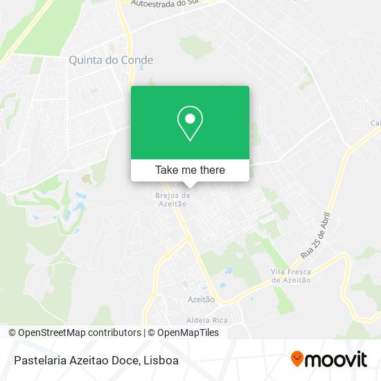 Pastelaria Azeitao Doce mapa
