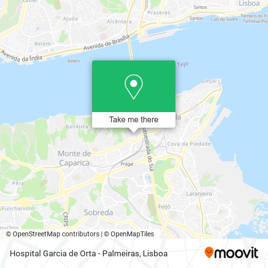 Hospital Garcia de Orta - Palmeiras map