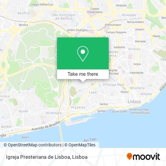 Igreja Presteriana de Lisboa mapa