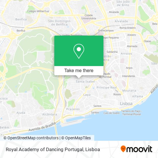Royal Academy of Dancing Portugal map