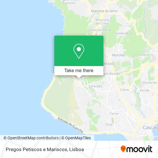 Pregos Petiscos e Mariscos map