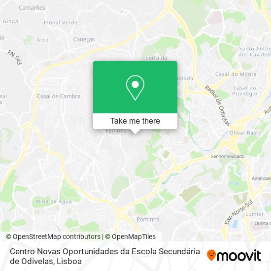 Centro Novas Oportunidades da Escola Secundária de Odivelas mapa