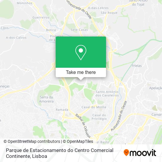 Parque de Estacionamento do Centro Comercial Continente map