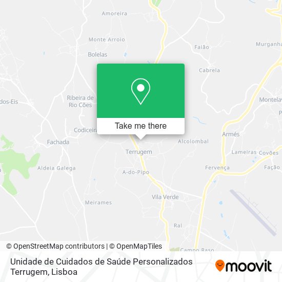 Unidade de Cuidados de Saúde Personalizados Terrugem mapa
